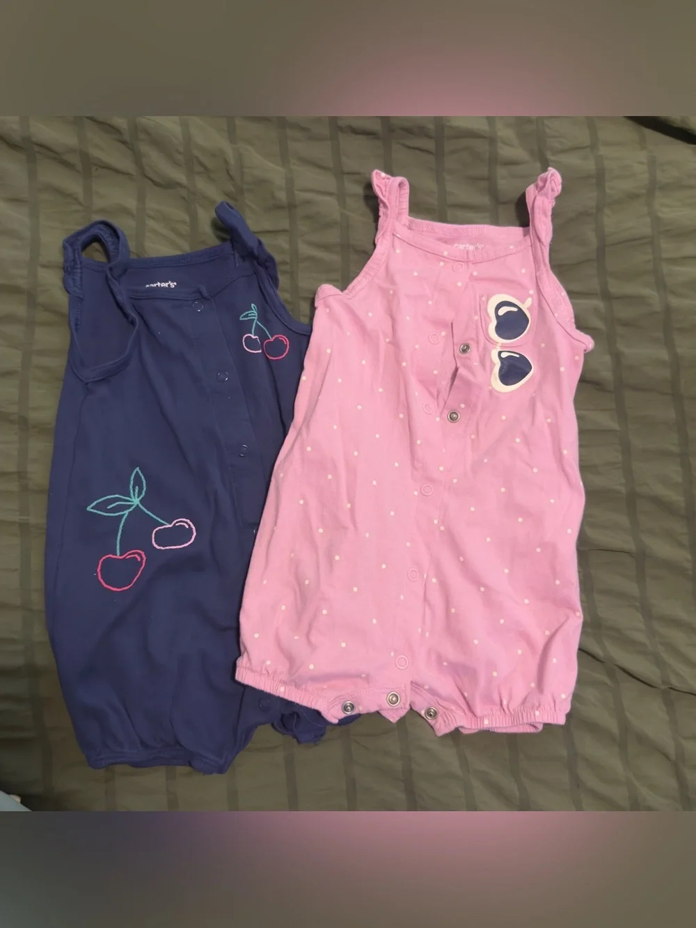 Carter's Navy Blue & Pink Baby Jumpers